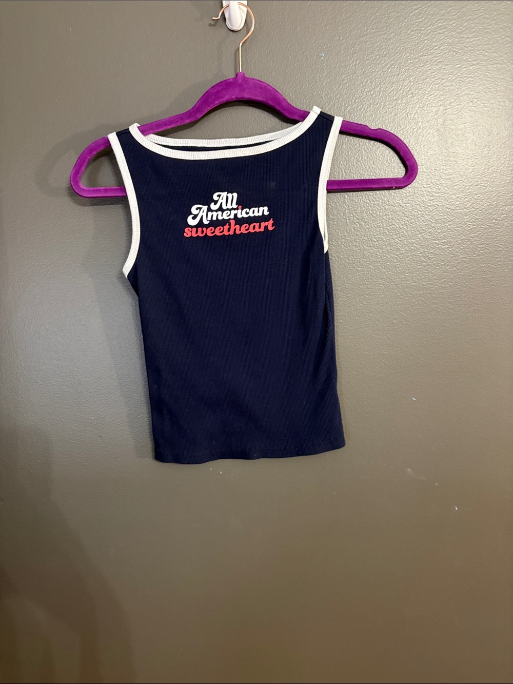 Target Navy Tank Top with White Trim and Red Graphic